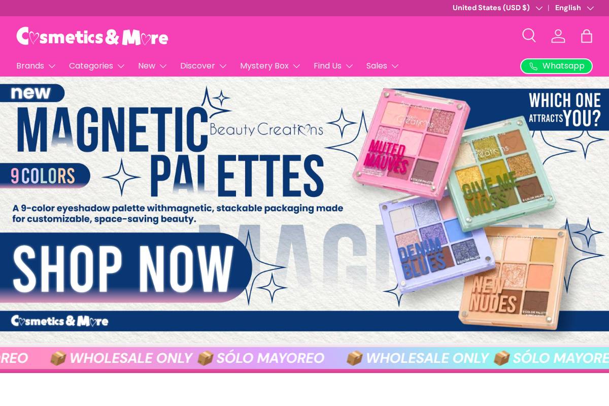 shopcosmeticsandmore.com homepage screenshot
