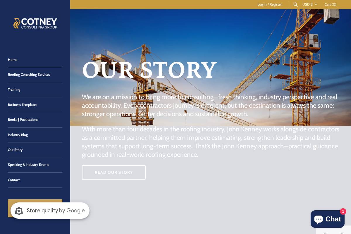 shopcotneycg.com homepage screenshot