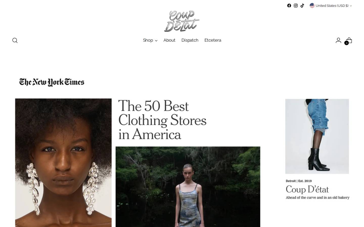 shopcoupdetat.com homepage screenshot