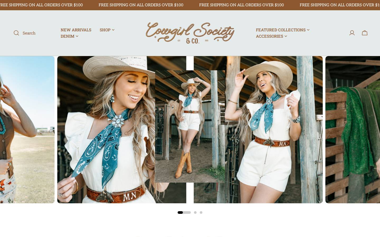 shopcowgirlsociety.com homepage screenshot