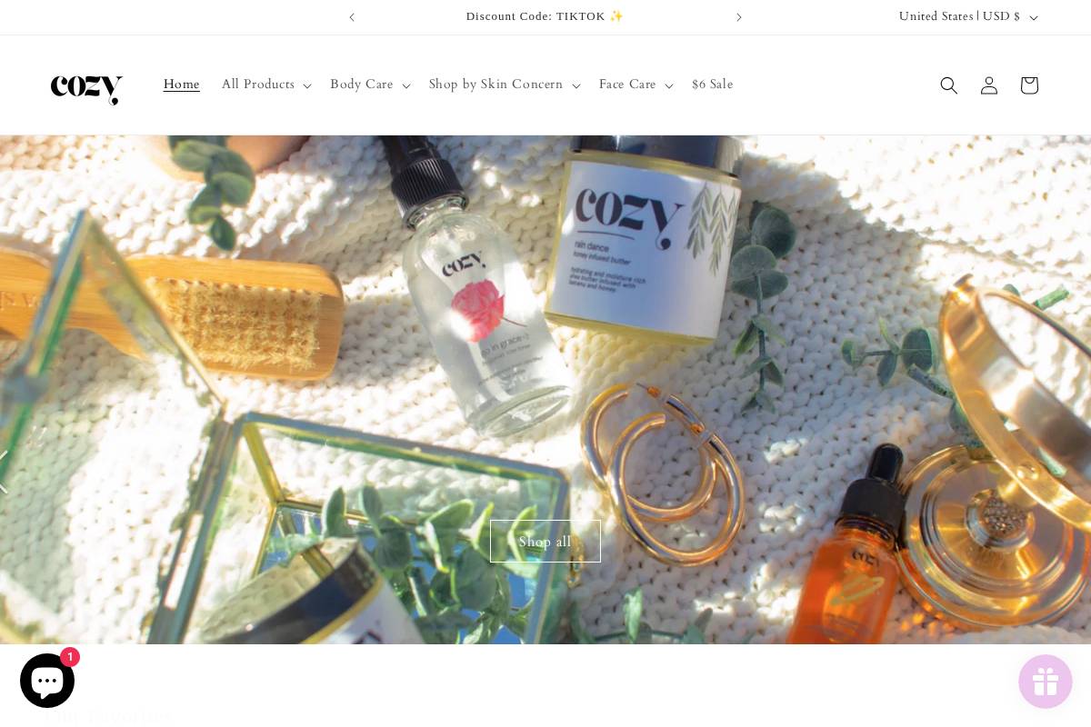 shopcozy.co homepage screenshot