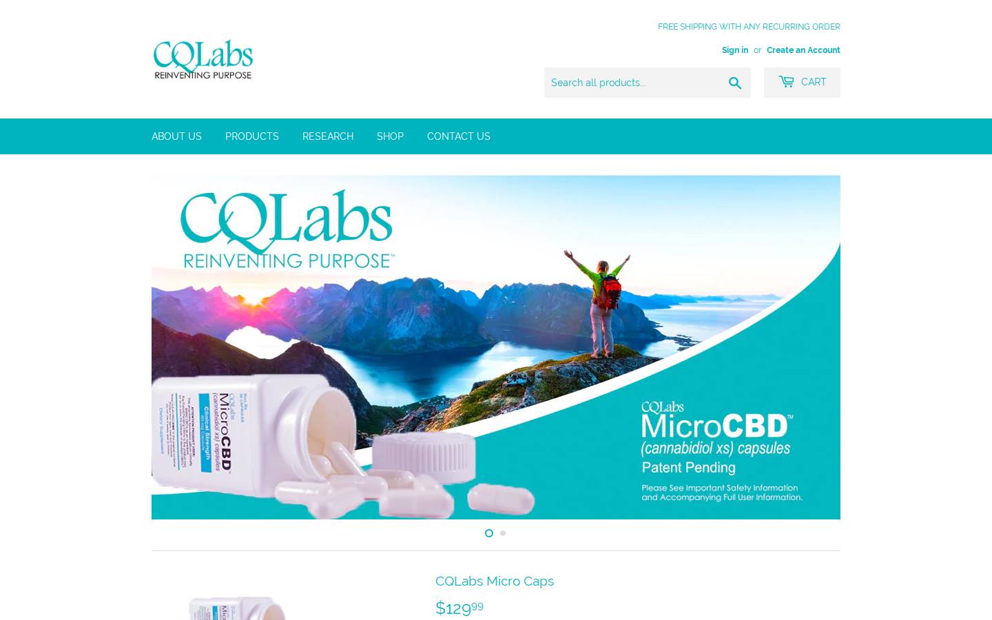 shopcqlabs.com homepage screenshot