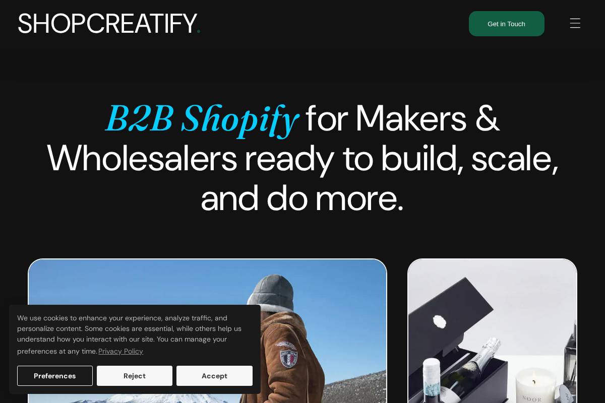 shopcreatify.com homepage screenshot