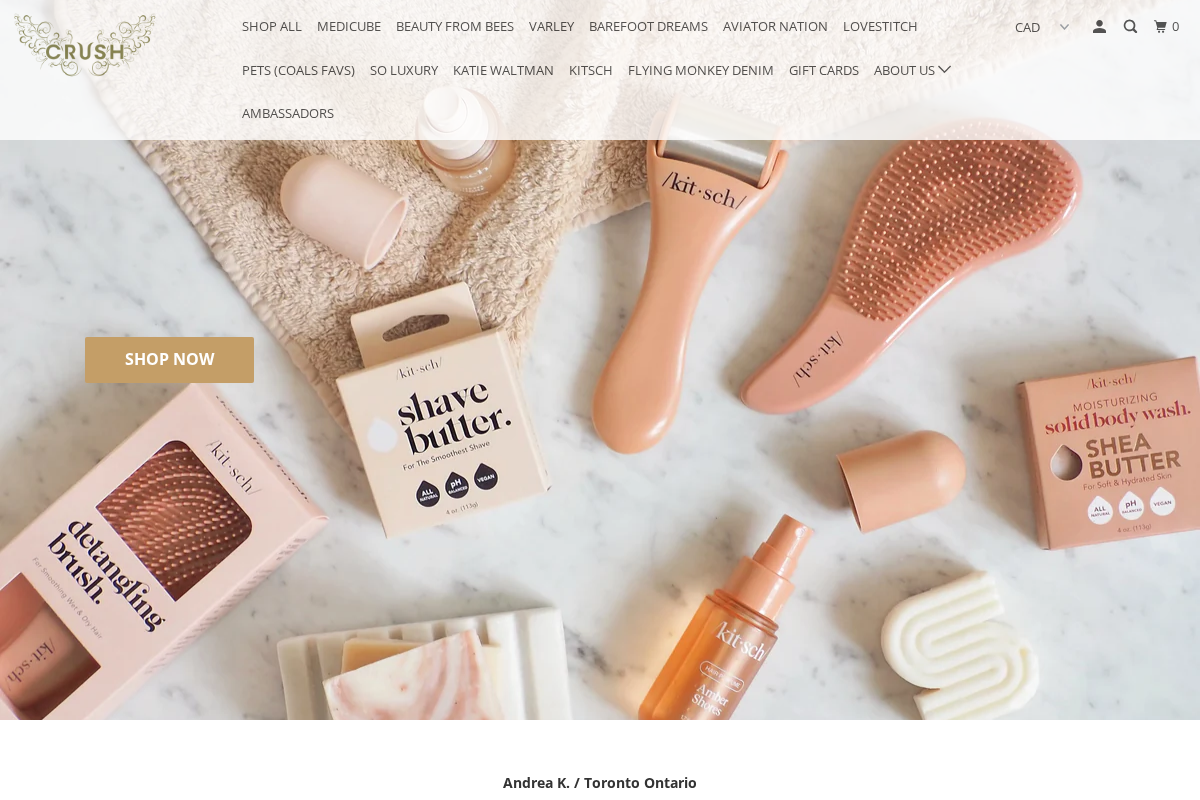 shopcrush.ca homepage screenshot