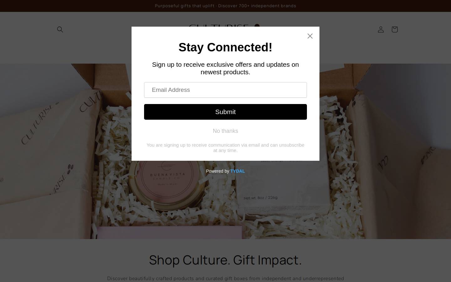 shopculturise.com homepage screenshot