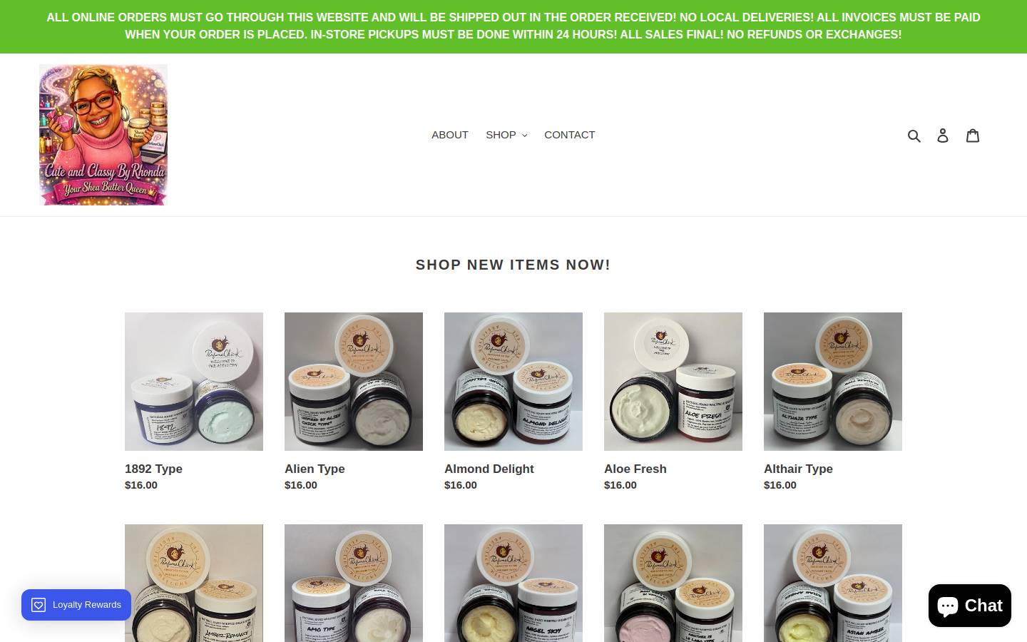 shopcuteandclassy.com homepage screenshot