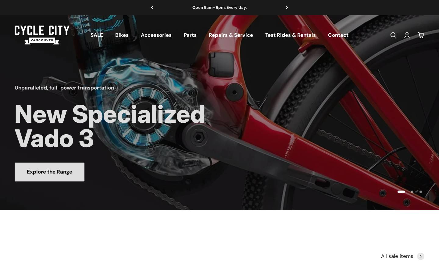 shopcyclecity.com homepage screenshot