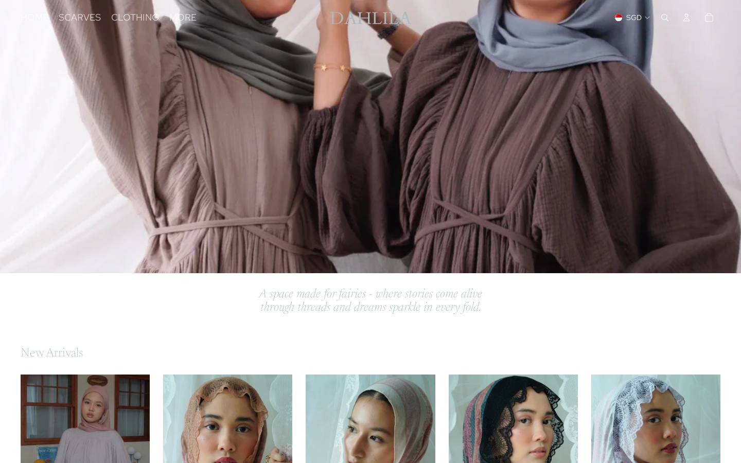 shopdahlila.com homepage screenshot