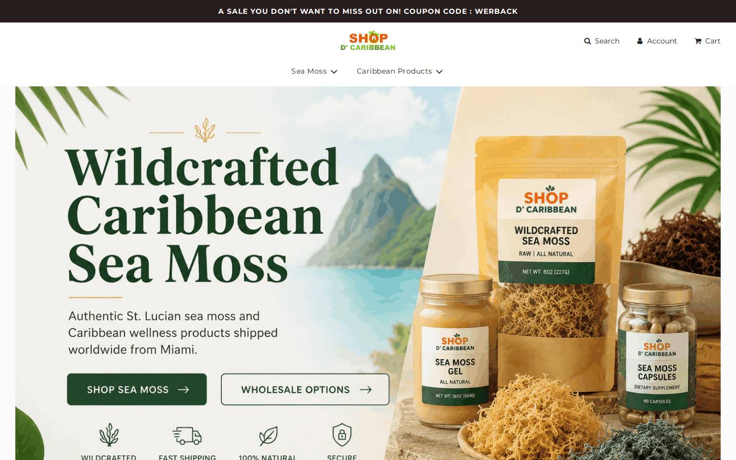 Shopdcaribbean homepage screenshot