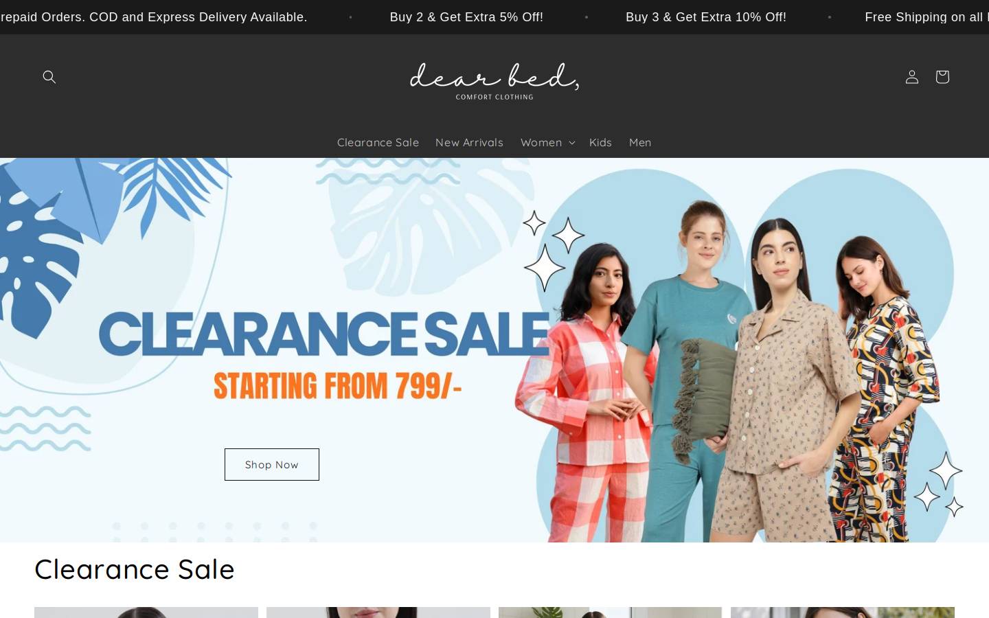 shopdearbed.com homepage screenshot