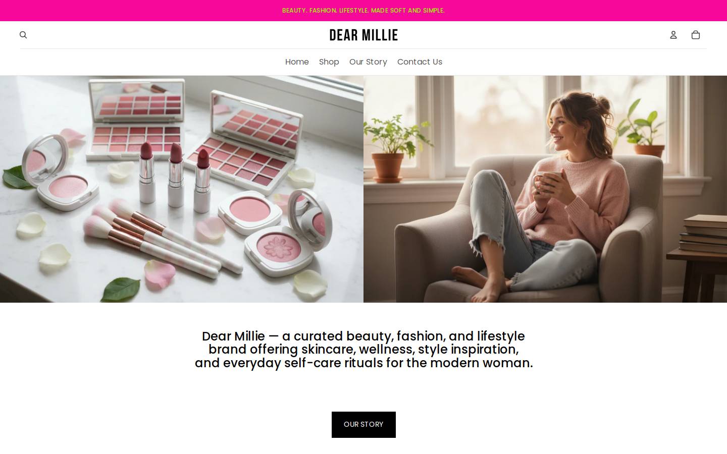 shopdearmillie.com homepage screenshot