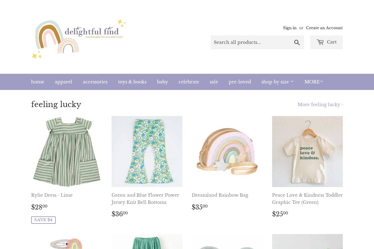 shopdelightfulfind.com homepage screenshot