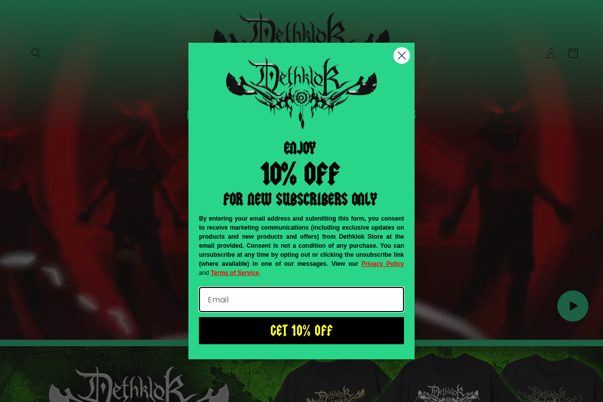 Dethklok homepage screenshot