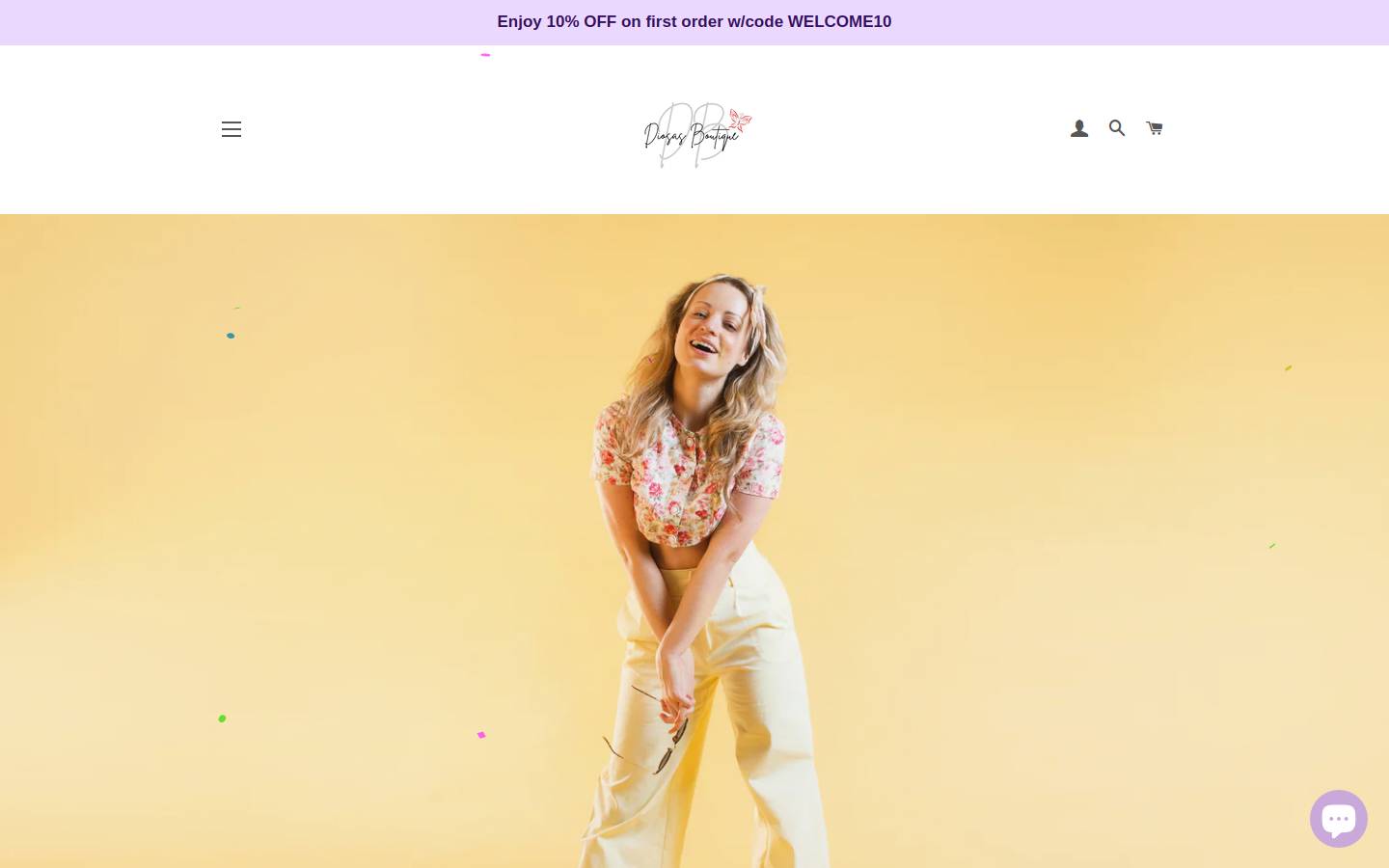 shopdiosasboutique.com homepage screenshot