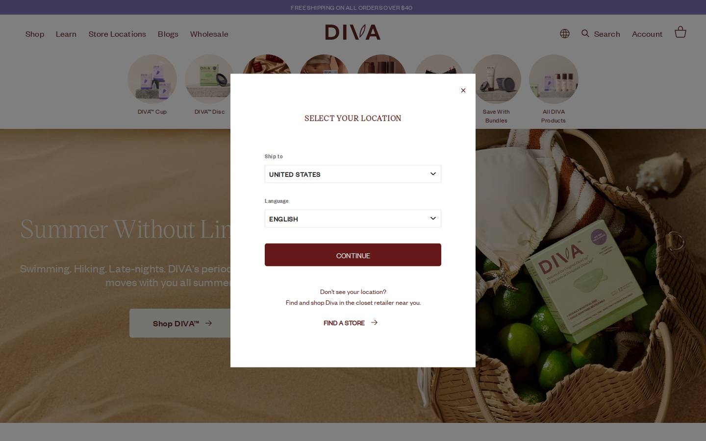 shopdiva.com homepage screenshot