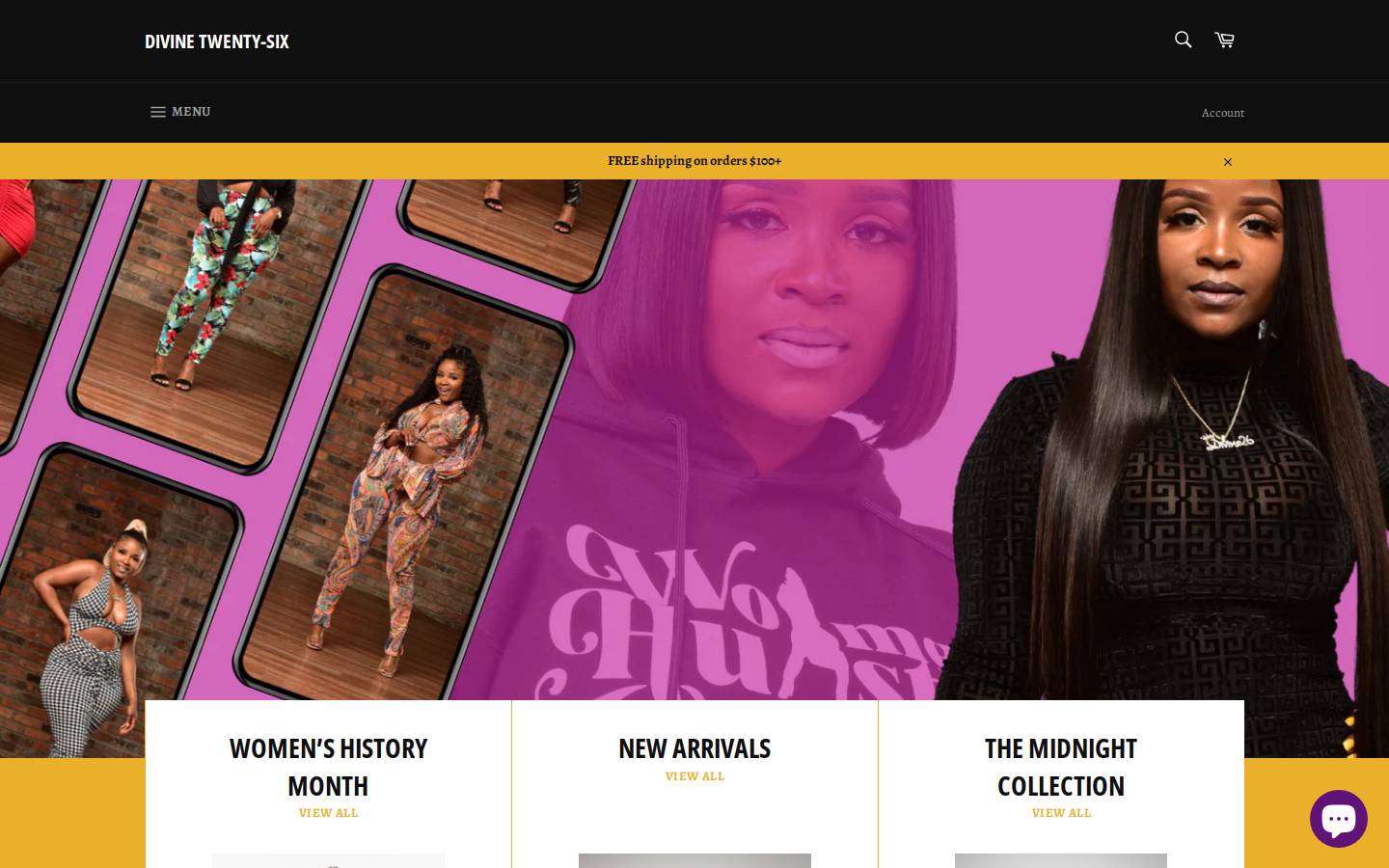 shopdivine26.com homepage screenshot