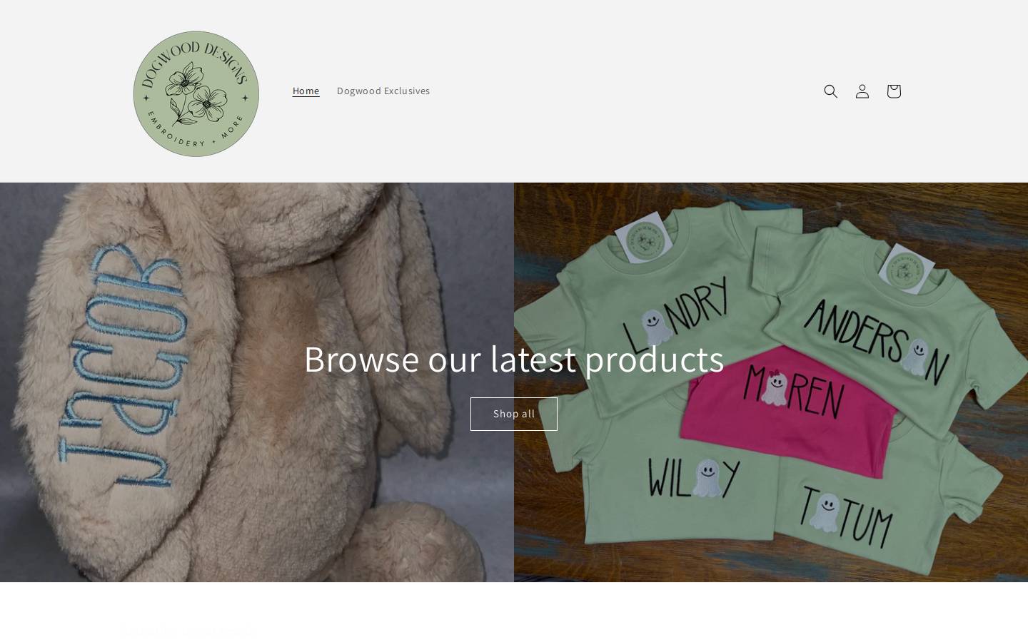 shopdogwooddesigns.com homepage screenshot