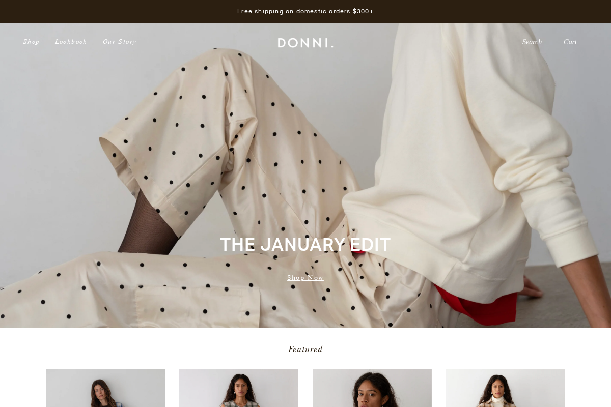 DONNI. homepage screenshot