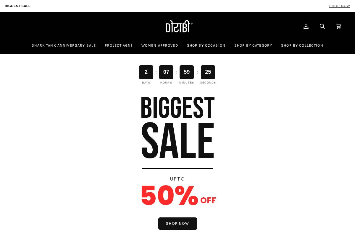 shopdorabi.com homepage screenshot