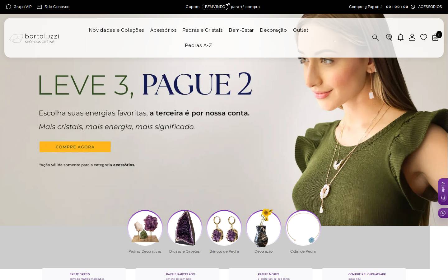 shopdoscristais.com.br homepage screenshot