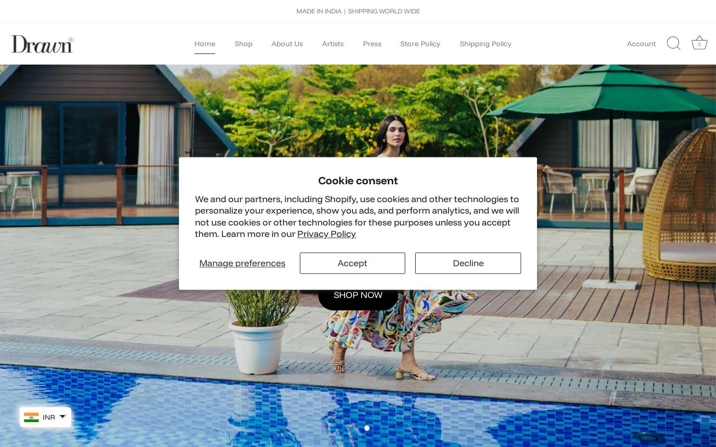 Shopdrawn homepage screenshot