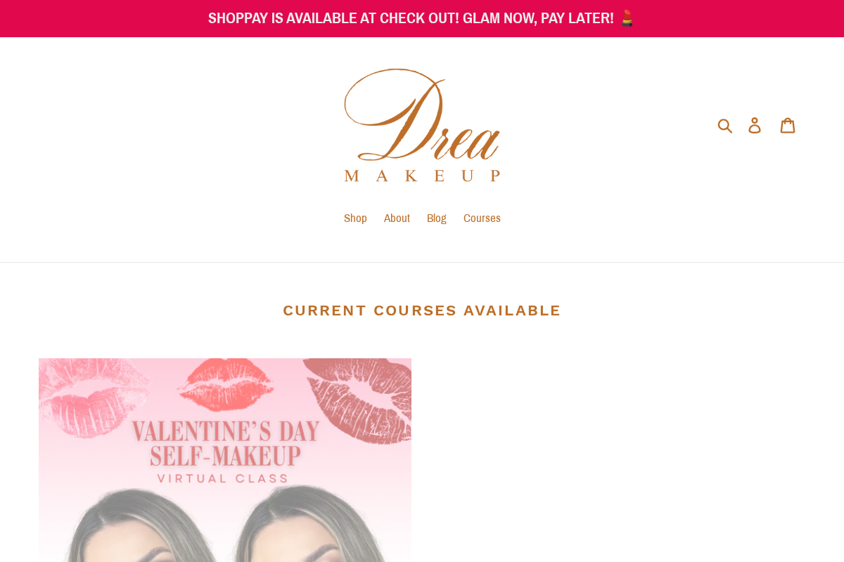 Drea Makeup homepage screenshot