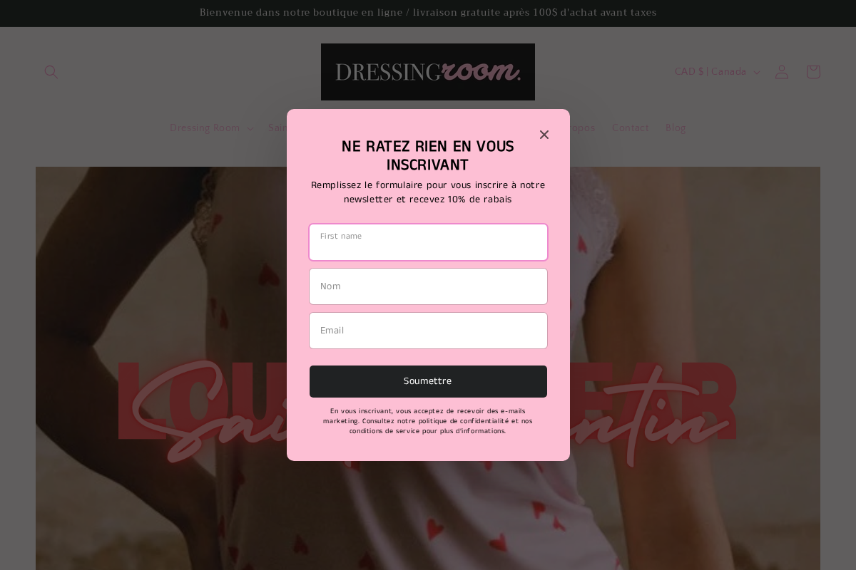 Boutique Dressingroom homepage screenshot