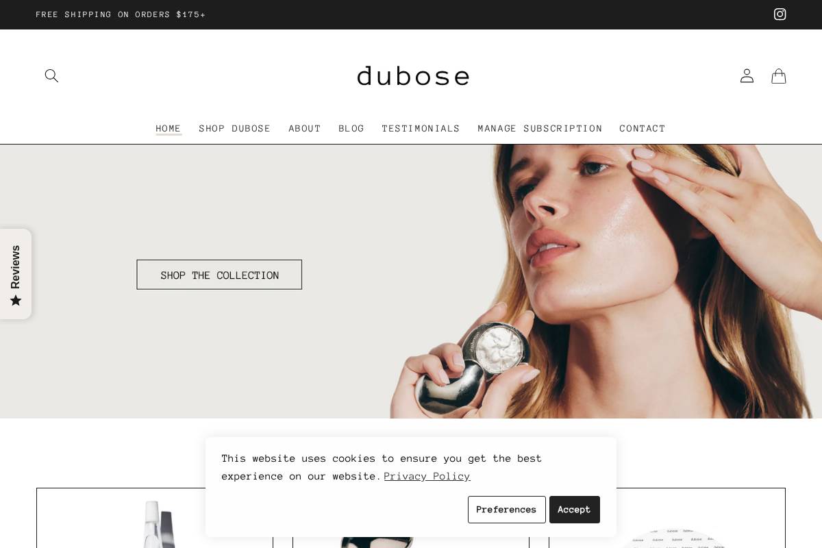 shopdubose.com homepage screenshot