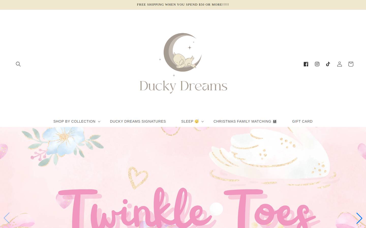 shopduckydreams.com homepage screenshot