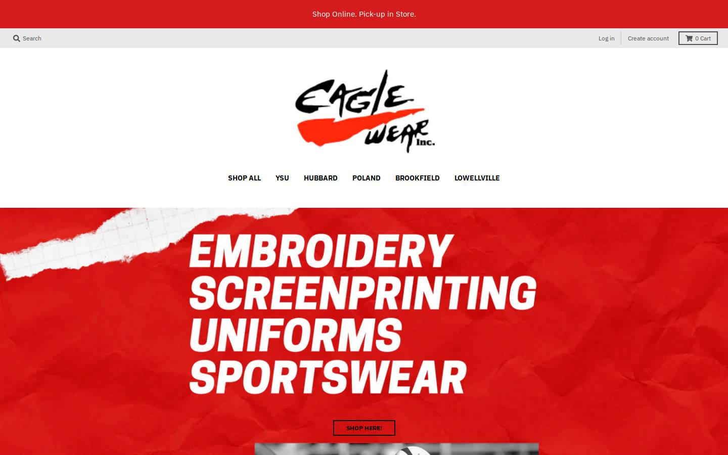 shopeaglewearinc.com homepage screenshot