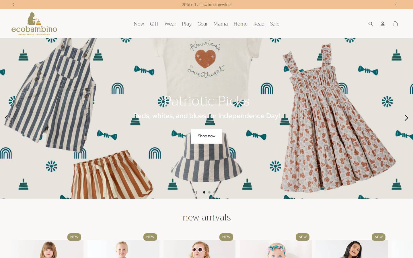 shopecobambino.com homepage screenshot