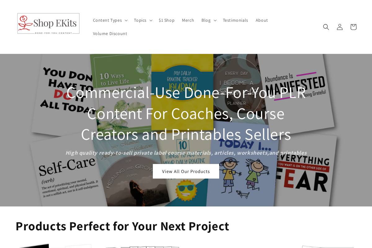 Shop EKits homepage screenshot