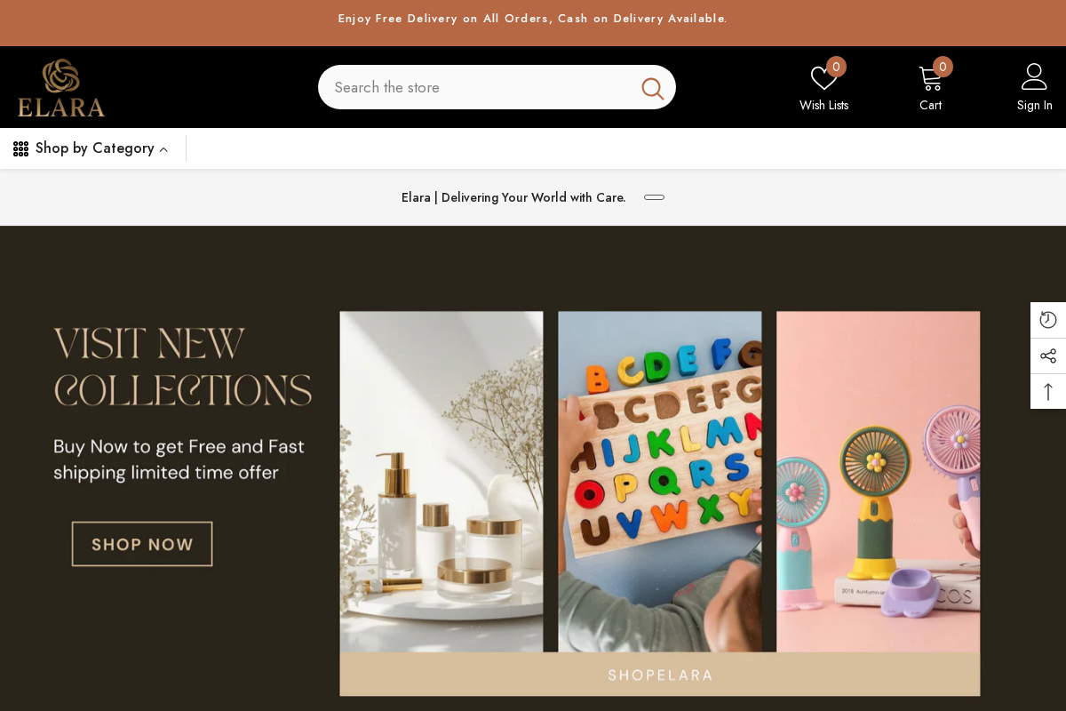 Elara homepage screenshot