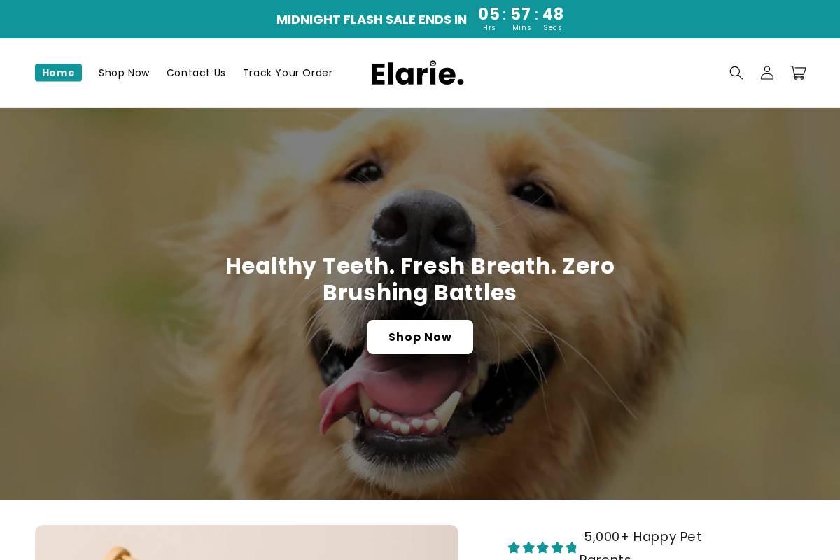 Shopelarie homepage screenshot