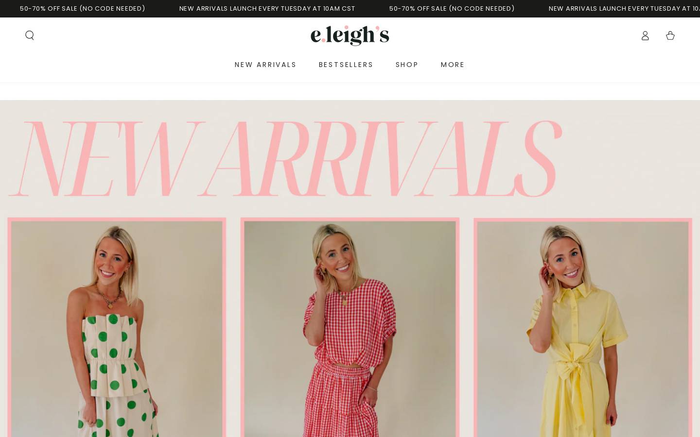 shopeleighs.com homepage screenshot