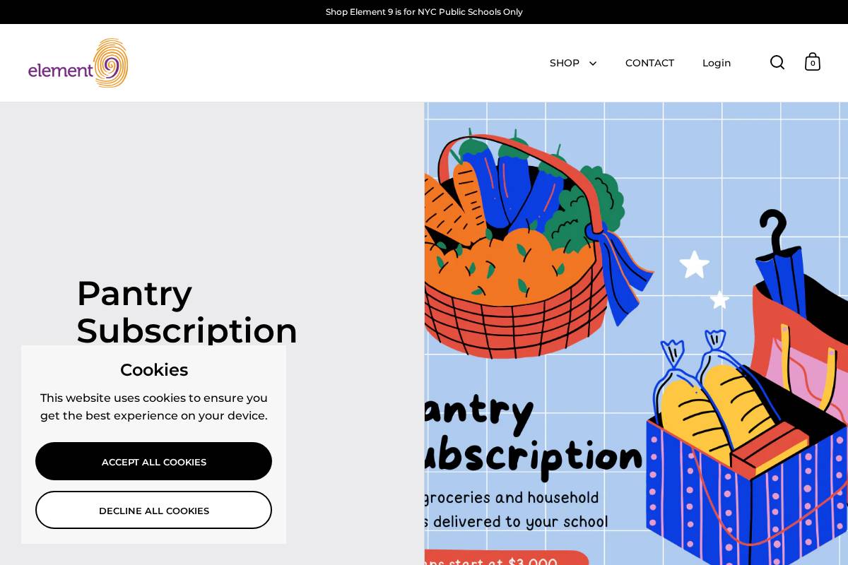 shopelement9.com homepage screenshot