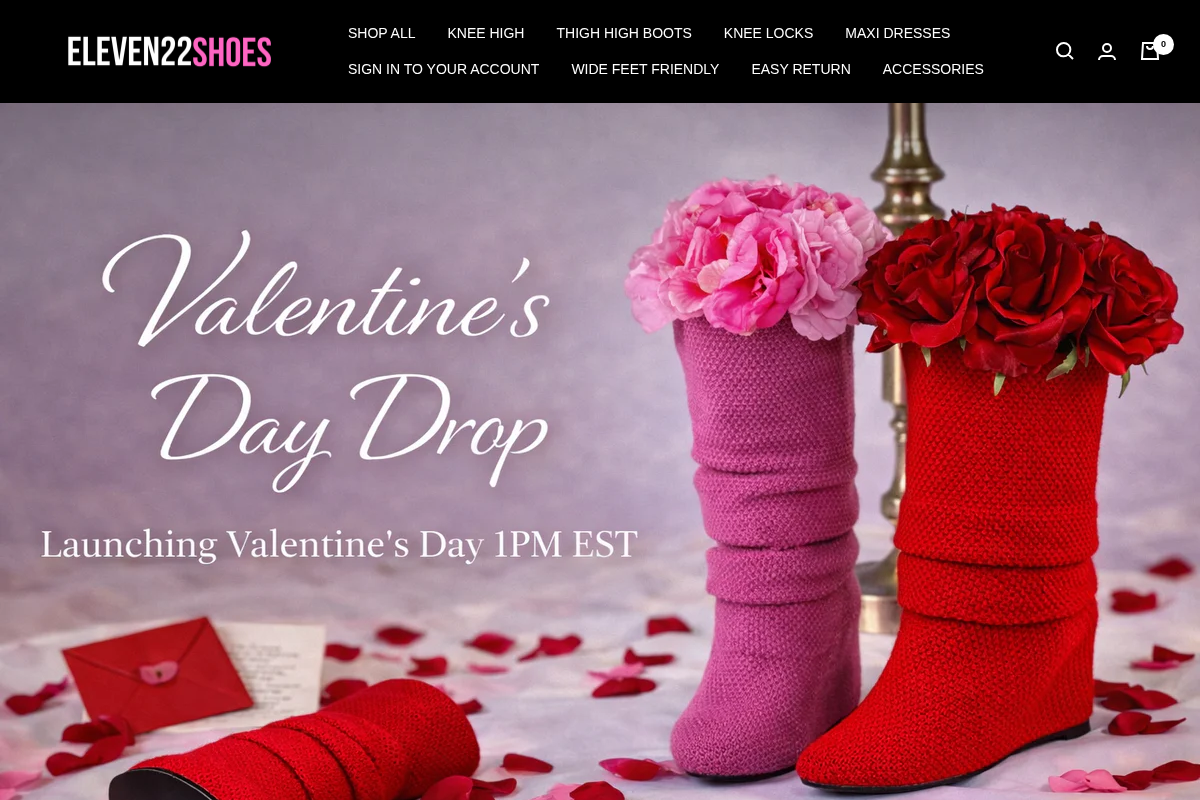 ELEVEN22 SHOES homepage screenshot