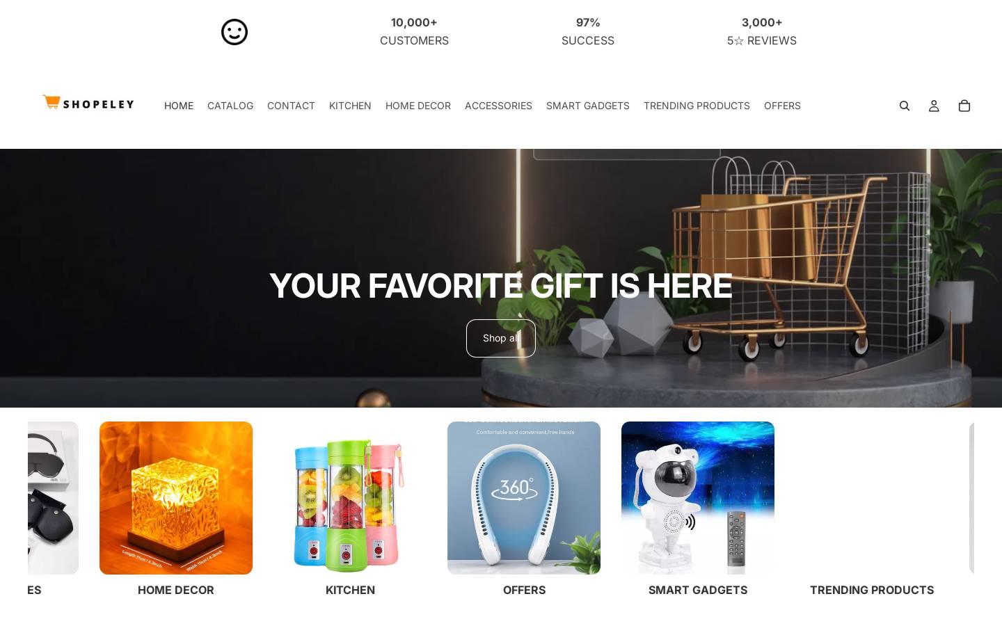 shopeley.com homepage screenshot