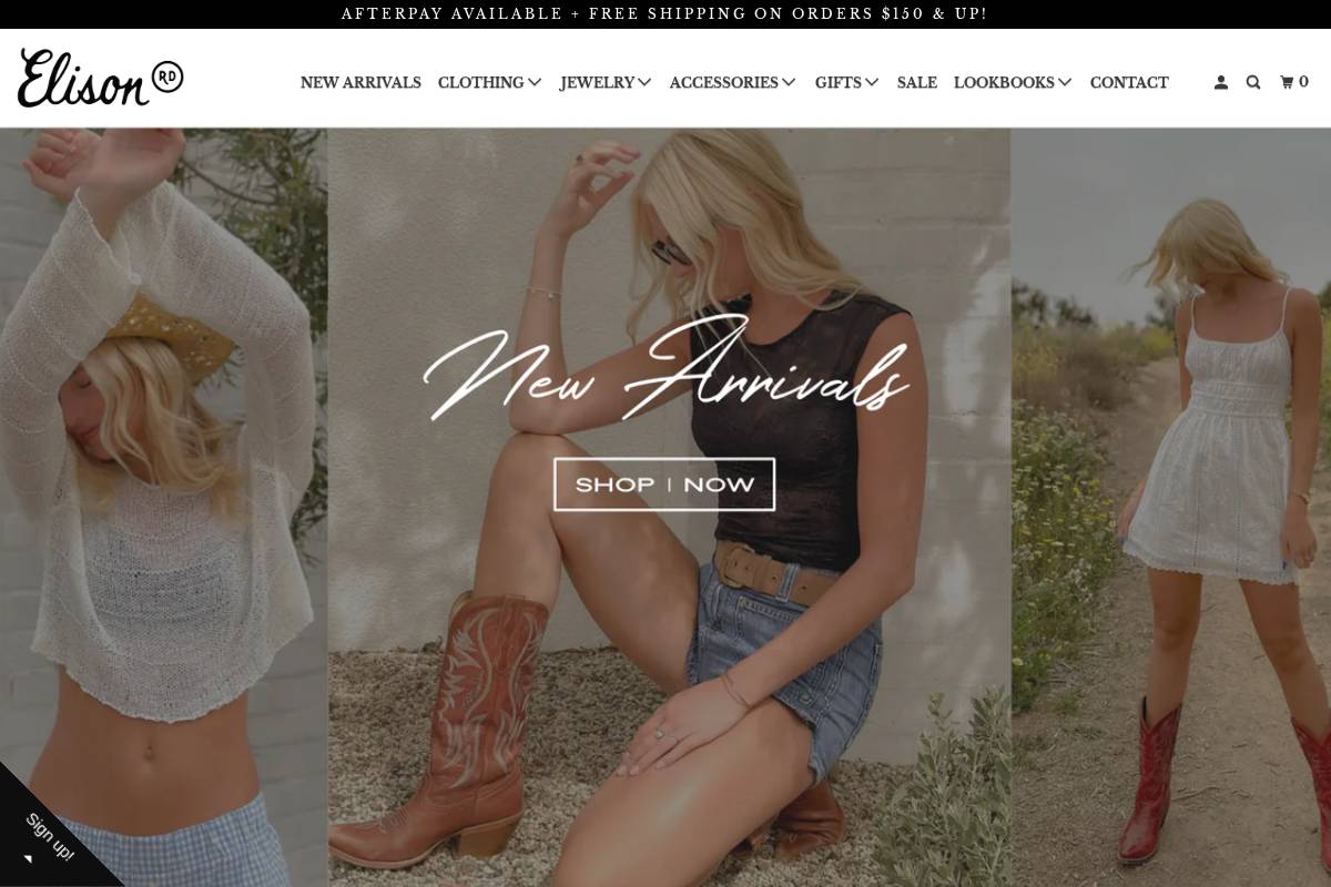 shopelisonrd.com homepage screenshot