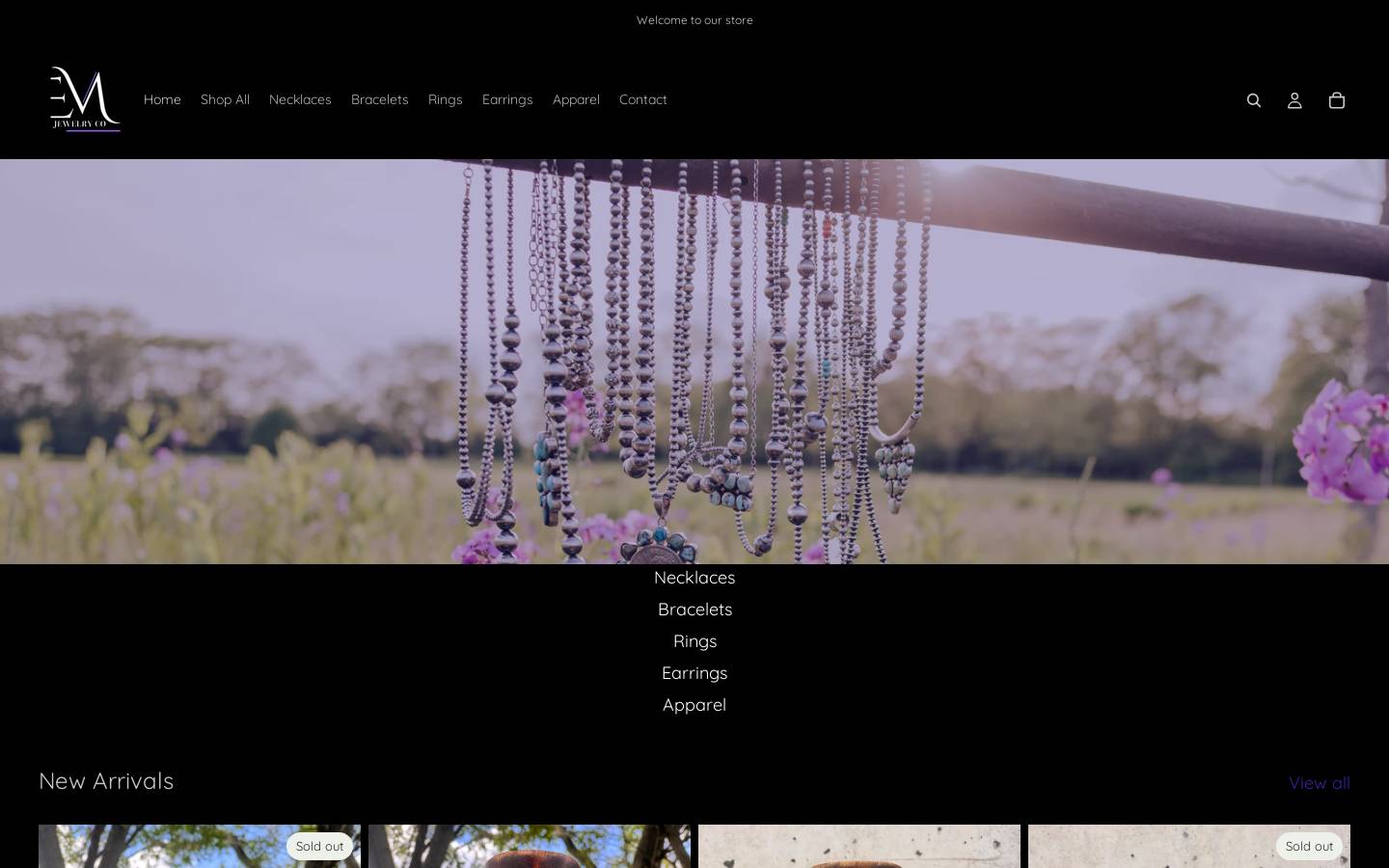 shopemjewelryco.com homepage screenshot