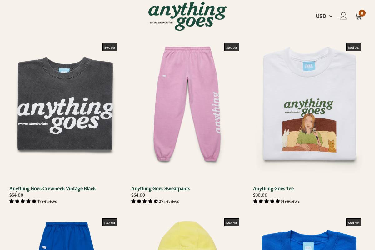 shopemmachamberlain.com homepage screenshot