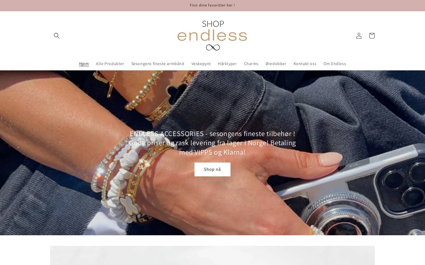 shopendless.no homepage screenshot
