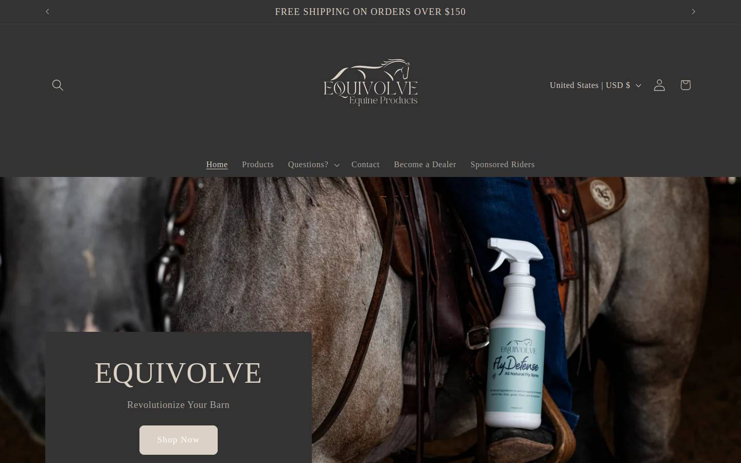 shopequivolve.com homepage screenshot