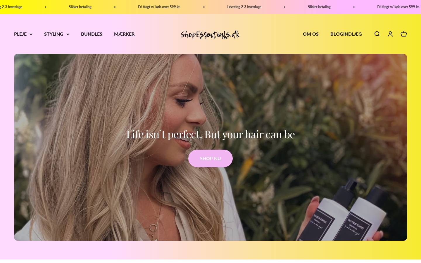 Shopessentials homepage screenshot