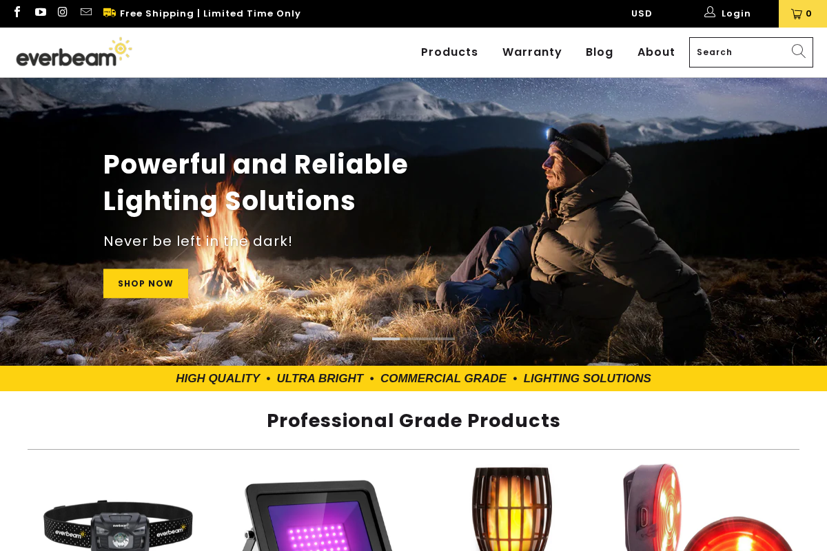 Everbeam homepage screenshot