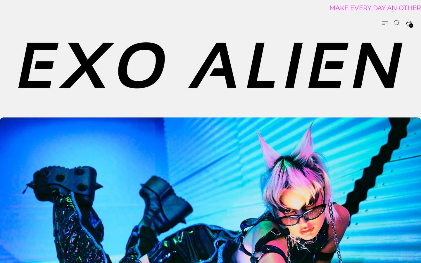 shopexoalien.com homepage screenshot