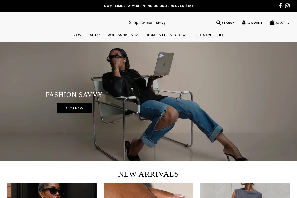 shopfashionsavvy.com homepage screenshot