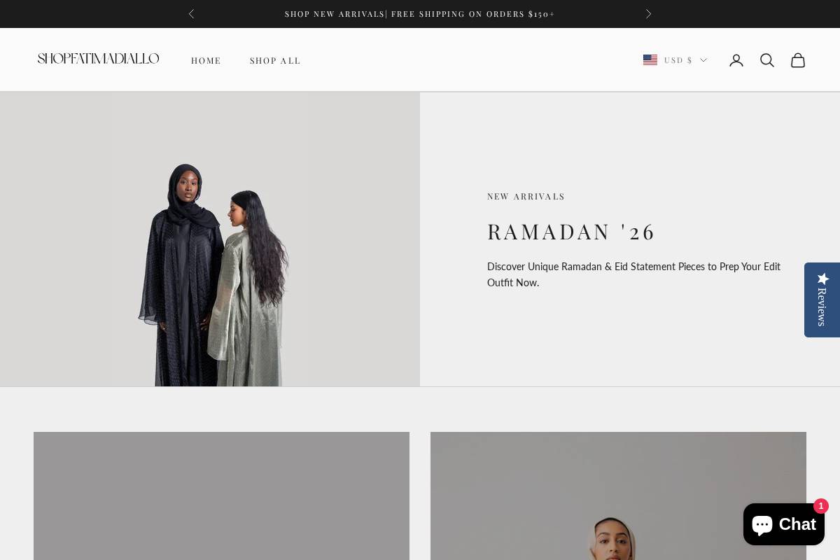 shopfatimadiallo.com homepage screenshot