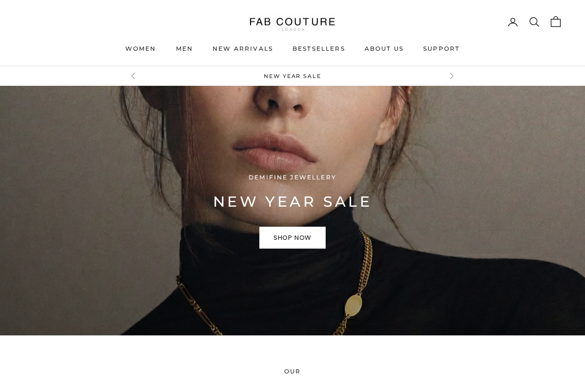 Fab Couture homepage screenshot