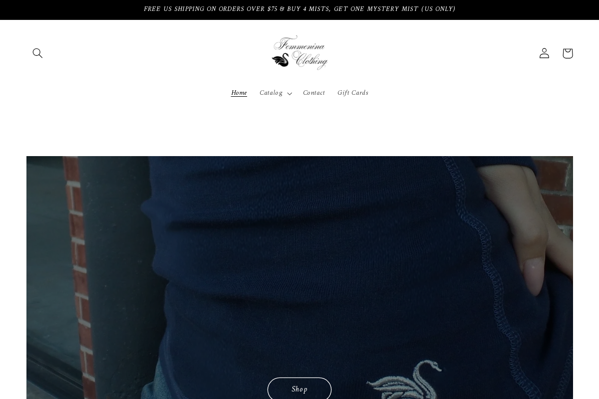 Shopfemmenina homepage screenshot